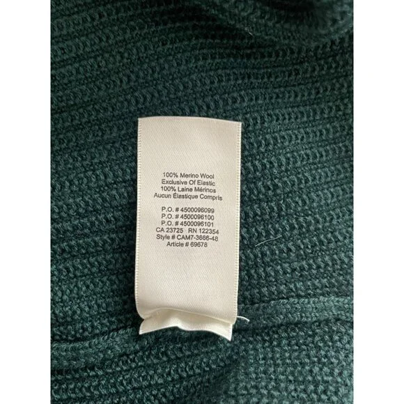 Aritzia Wilfred Cropped Merino Wool Forest Green Sweater Small - Picture 3 of 5